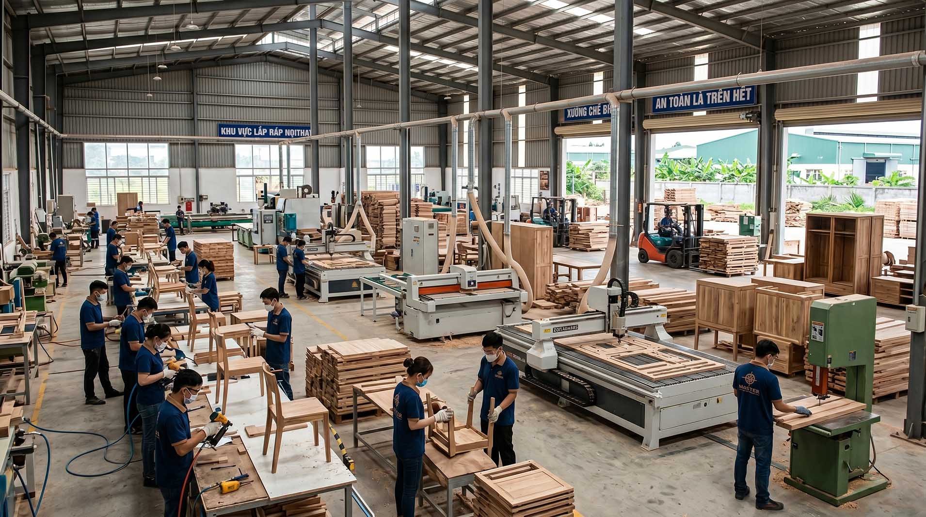 Wood furniture manufacturing facility